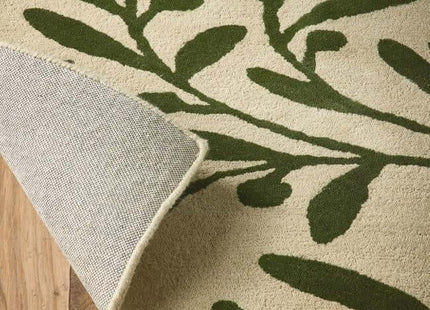 Cream Wool Rug Floral Design