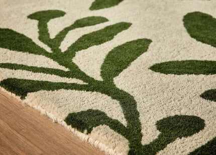 Cream Wool Rug Floral Design