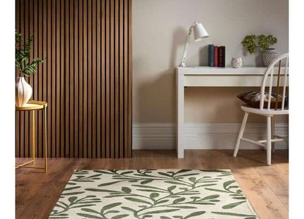 Cream Wool Rug Floral Design