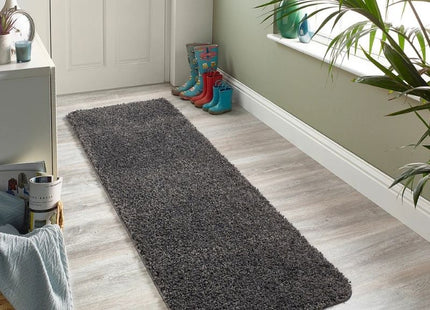 Washable Charcoal Shaggy Rug