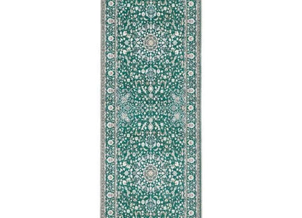 Eco-Washable Green Rug Medallion Design