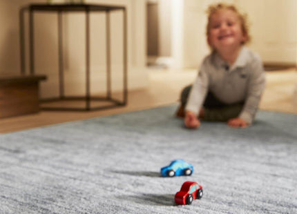Fine Stripes Silver Grey Wool Rug