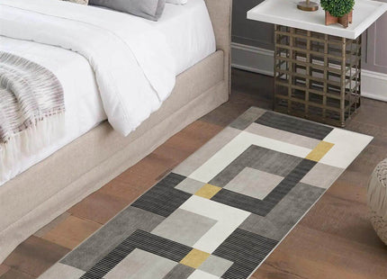 Tokyo Geo Blocks Ochre/Grey Rug