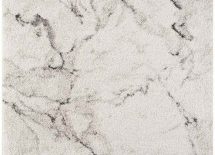 Deep-Pile Velour Abstract Rug Cream Colour