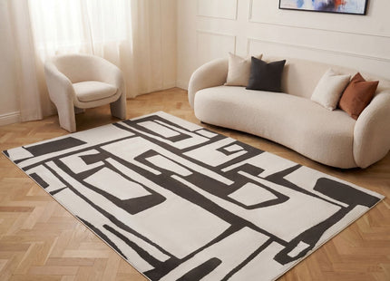 Loft Abstract Dark Grey Rug