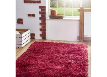Extravagance Wine Red Shaggy Rug