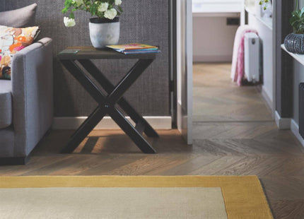 Bordered Yellow Wool Rug