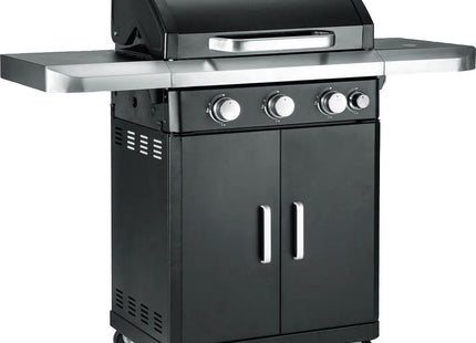 Atom Grills Xenon 3.1 3 Burner Gas BBQ with Side Burner & Warming Rack – Black