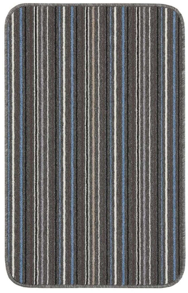 Stockholm Lead/Light Blue Washable Mat