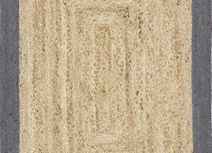 Bordered Grey Jute Rug