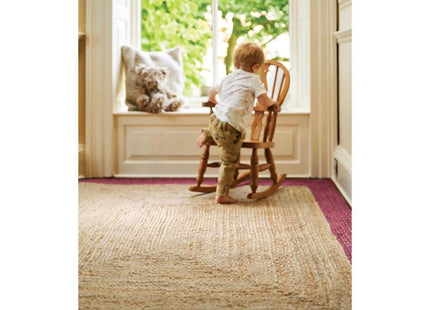 Bordered Raspberry Jute Rug