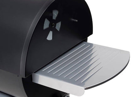 Atom Grills Toros 66 Charcoal BBQ Grill with Lid, Side Shelf & Wheels – Black