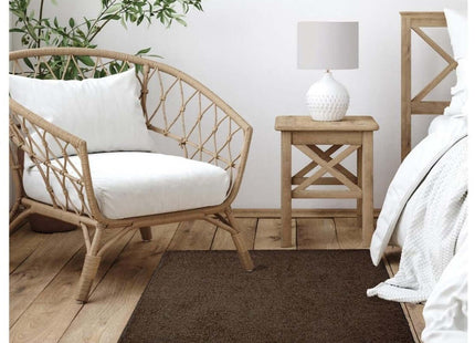 Fiji Chocolate Brown Washable Solid Shaggy Rug