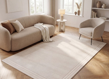 Carmel Cream Bordered Rug | 6060
