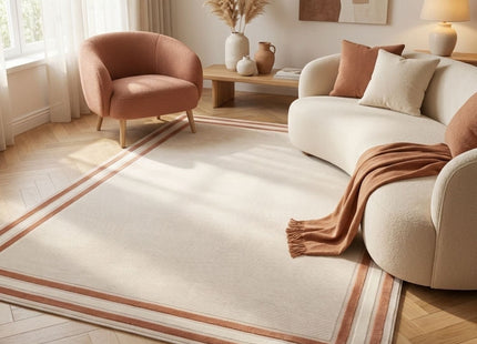 Carmel Cream-Terra Bordered Rug | 6060