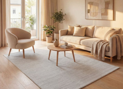 Carmel Cream-Grey Striped Rug | 6010