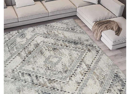 Abstract Vintage Cream & Grey Rug