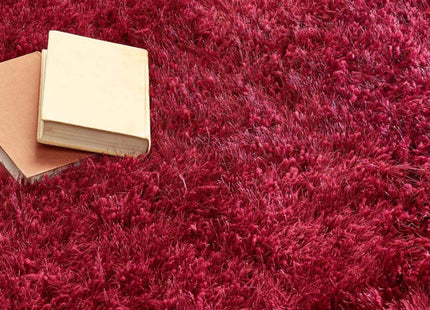 Extravagance Wine Red Shaggy Rug