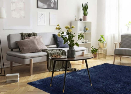 Lagom Navy Shaggy Rug