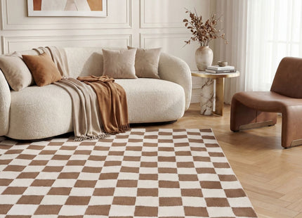 Loft Checkerboard Brown Rug