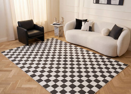 Loft Checkerboard Dark Grey Rug