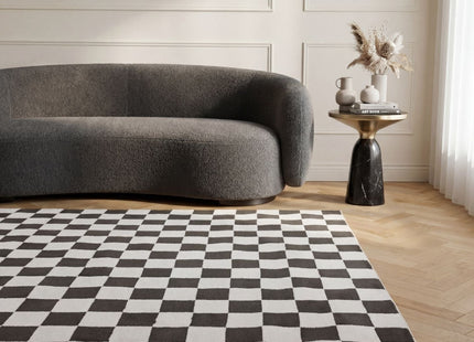 Loft Checkerboard Dark Grey Rug
