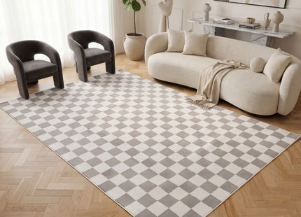 Loft Checkerboard Grey Rug