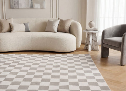 Loft Checkerboard Grey Rug
