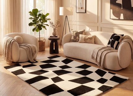 Joli Checkered Black & White Rug