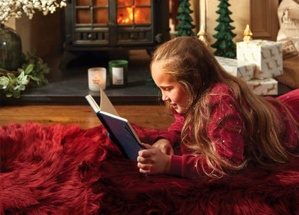 Genuine Berry Red Sheepskin Faux Fur Rug