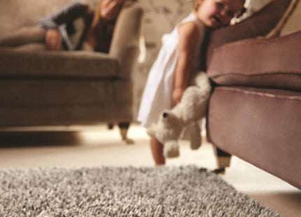Imperial Mid Grey Mix Shaggy Pile Wool Rug