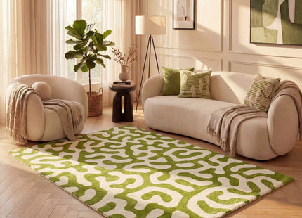 Joli Doodle Green & White Rug