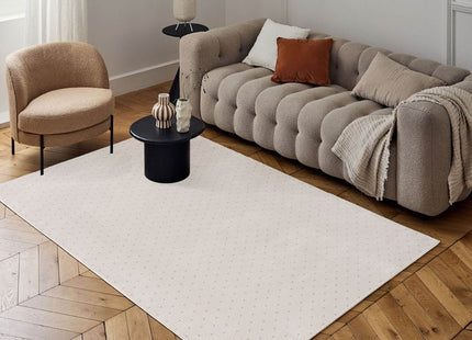 Carmel Cream-Beige Dots Rug | 6080