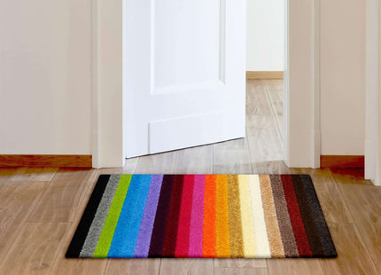 Linea Rainbow Striped Washable Rugs & Runners