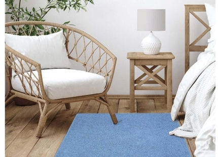 Fiji Sky Blue Washable Solid Shaggy Rug