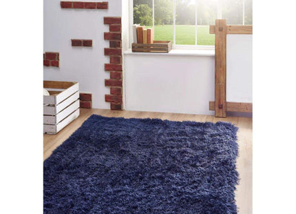 Extravagance Navy Shaggy Rug