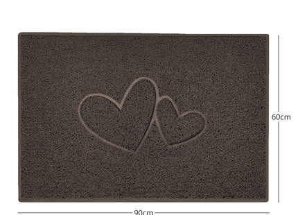 Embossed Spaghetti Outdoor Doormat - Brown