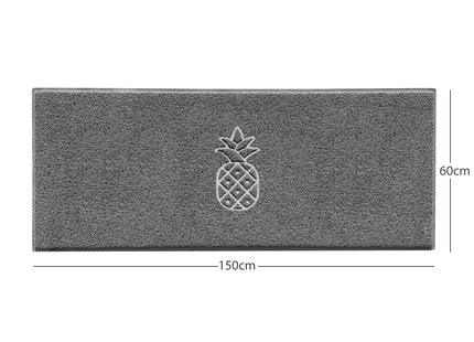 Embossed Pineapple Grey Spaghetti Door Mat