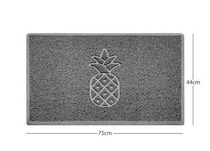Embossed Pineapple Grey Spaghetti Door Mat