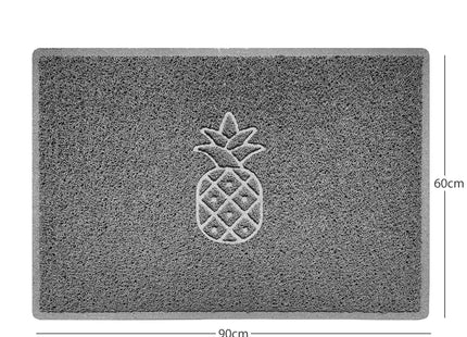 Embossed Pineapple Grey Spaghetti Door Mat