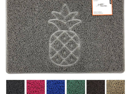 Embossed Pineapple Grey Spaghetti Door Mat