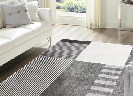 Tokyo Geo Blocks Grey Rug