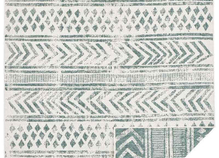 Indoor-Outdoor Reversible Geometric Green Rug