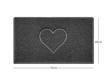 "Heart" Embossed Loofah Textured Spaghetti Door Mat