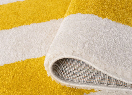 Joli Geometric Yellow & White Rug