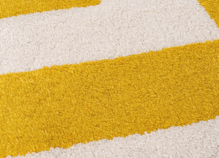 Joli Geometric Yellow & White Rug