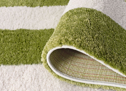 Joli Geometric Green & White Rug