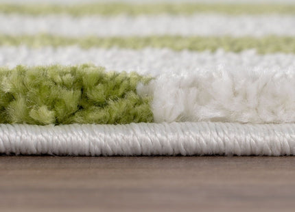 Joli Geometric Green & White Rug