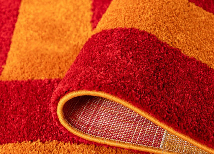 Joli Geometric Red & Orange Rug