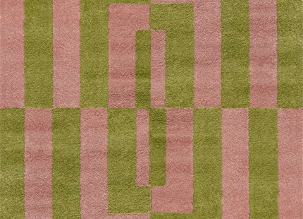 Joli Geometric Green & Pink Rug